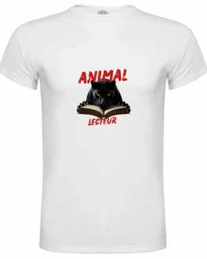 T-shirt Panthère Noire Animal Lecteur - Floc and Press