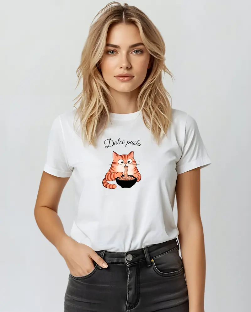 T-shirt Chat Gourmand Dolce Pasta - Floc and Press