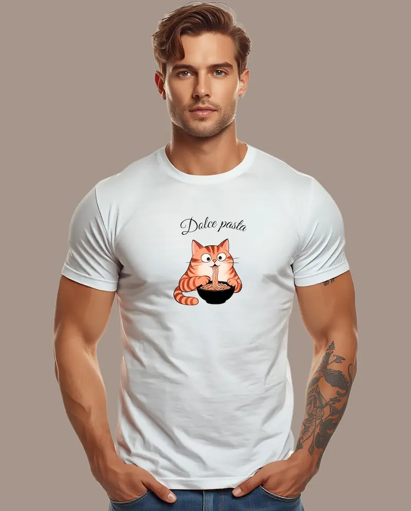 T-shirt Chat Gourmand Dolce Pasta - Floc and Press